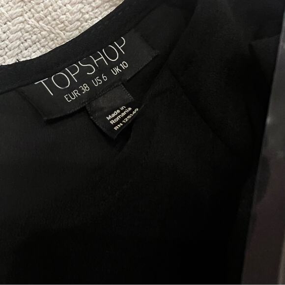 Topshop Black Dress with Tie Detail Size 6 - Picture 9 of 11